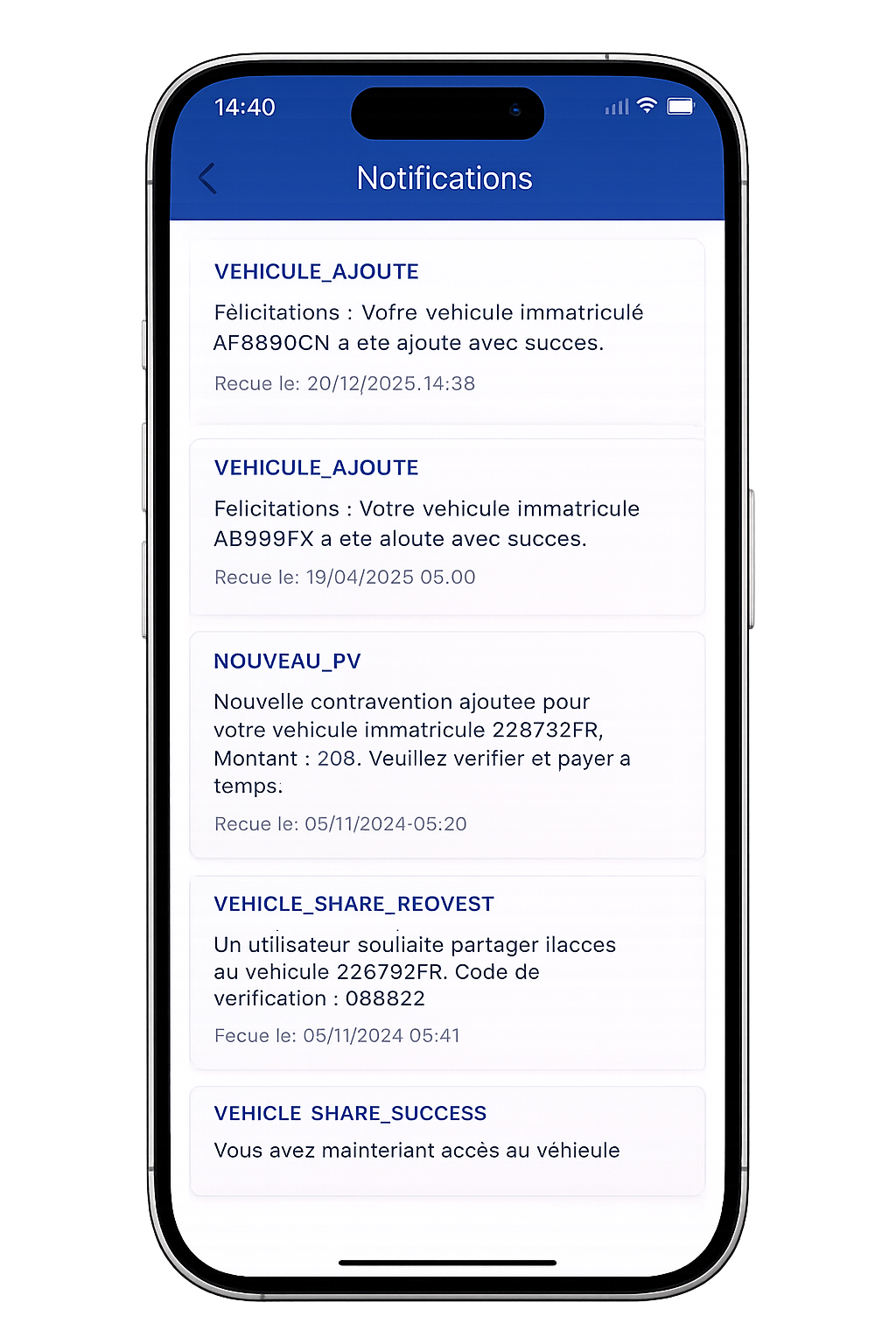 Notifications et suivi SIGAR